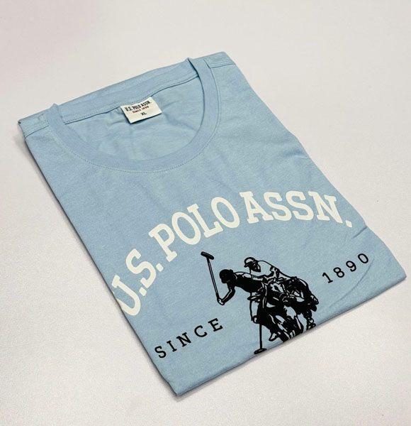 Premium Quality U.S Polo T-Shirt(sky Blue)