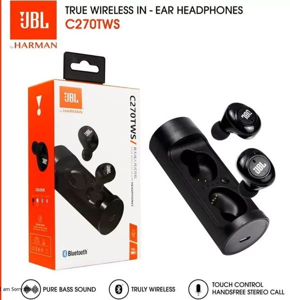 JBL C270 TWS Bluetooth Wireless Headphones with Charging Case Earbuds Sport Running Music Earphones