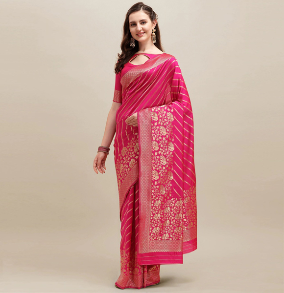 Printed Silk Blend Saree with Blouse GM-1119