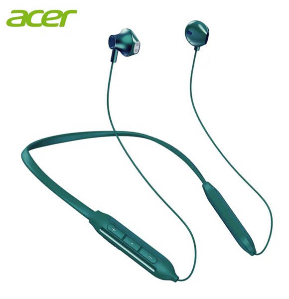 Acer Neckband Headset BT5.0 Wireless Semi-in-ear Earphones with Noise Reduction/8mm Speaker/Dynamic Driver/Ergonomic Headphone for Sports/Music Compatible with iOS Android