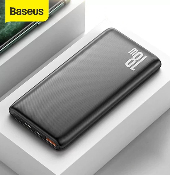 Baseus Bipow 18W Slim Power Bank 10000mAh USB C PD & QC 3.0 (N1PD)