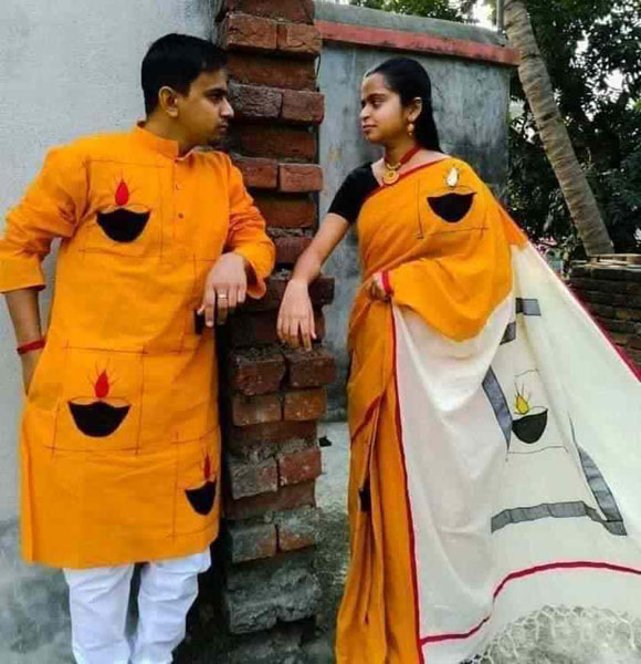 Dhupian Saree + Punjabi (Couple set) GM-179
