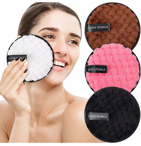Fiber Makeup Remover Pad Reusable Face Cleaning Sponge Cosmetic Puff