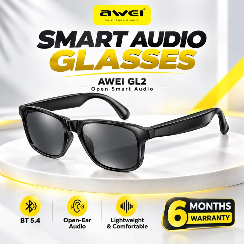 AWEI GL2 Open Smart Audio Glasses with Bluetooth 5.4 & Wireless Stereo Sound