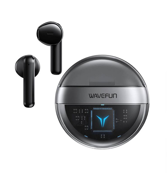 Wavefun T200 TWS Wireless Bluetooth 5.2 Earbuds AAC Low Latency Gaming Mode ENC Noise Reduction Transparent Design