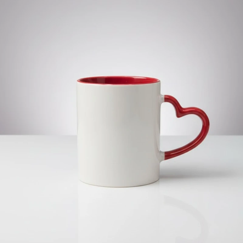 Heart Color Round Handle Personalised Ceramic Mug | Custom Photo, Text & Logo