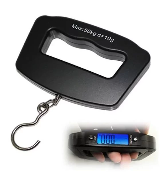 High Precision Electronic Luggage Scale 50 KG - Black (Battery included)
