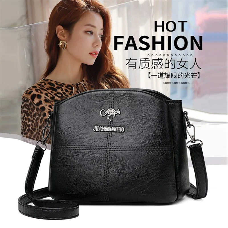 3 Layers Luxury Messenger Crossbody Bags black