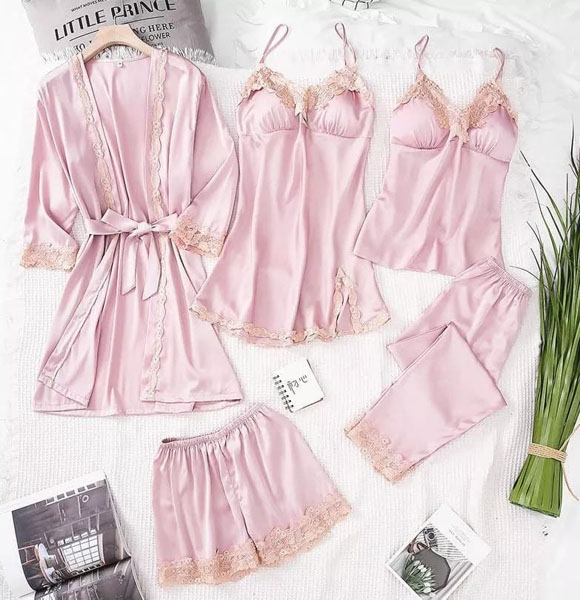 Satin Nightwear Set (Light Pink)