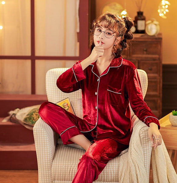 Velvet Homewear Elegant Sleepwear Pajama Set GM-1714