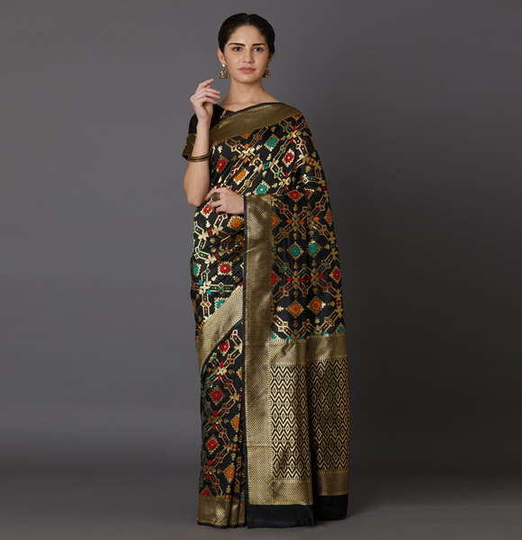 Gorgeous Silk Blend Printed Saree with Blouse GM-1157