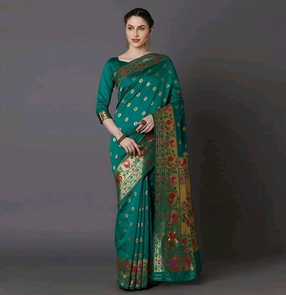 Gorgeous Silk Blend Printed Saree with Blouse GM-1142