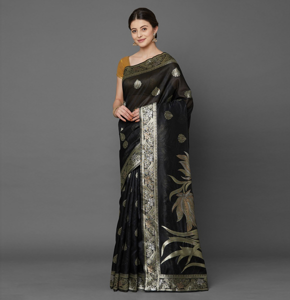 Printed Silk Blend Saree with Blouse GM-1121