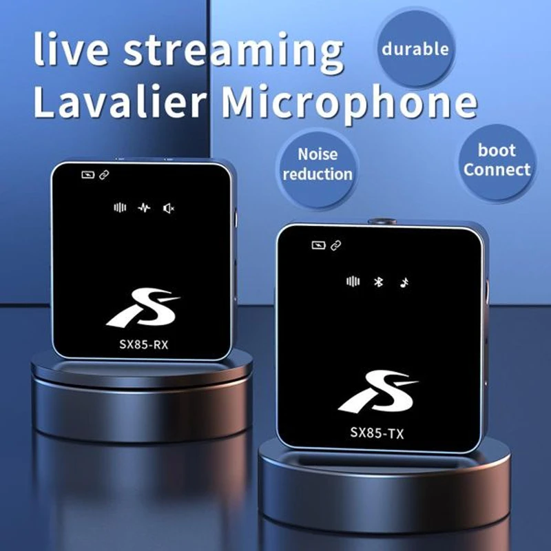 SX85 Dual Wireless Microphone for PC, DSLR, iPhone & Type-C Android