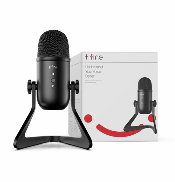 FIFINE K678 USB Microphone For Recording Streaming On PC And Mac, Gaming Mic With Headphone Output & Volume Control, Mic Gain Control, Mute Button For Vocal, YouTube