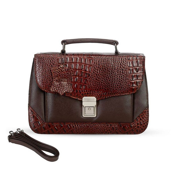 Croco-Design Handbag Ladies SB-HB502 (Brown)