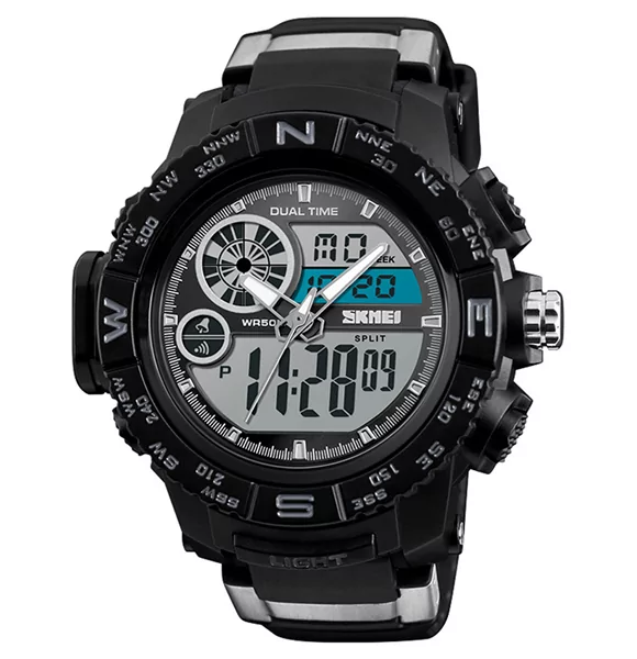 SKMEI 1332 Men Sports Wristwatch Digital Dual Display 50M Waterproof