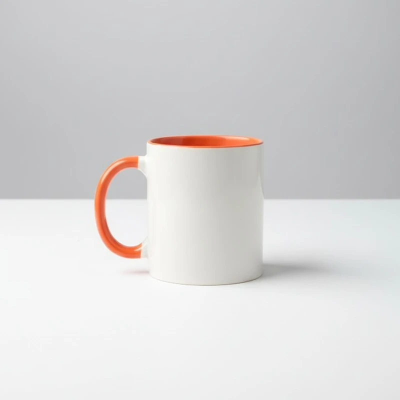 Rim Color Round Handle Personalised Ceramic Mug | Custom Photo, Text & Logo