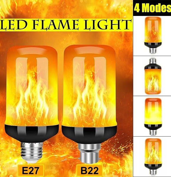 B22 E27 LED Flame Light Bulbs Party LED Flame Effect Light Simulation Fire Lights Bulb KTV Festival Garden Decor light (DS)