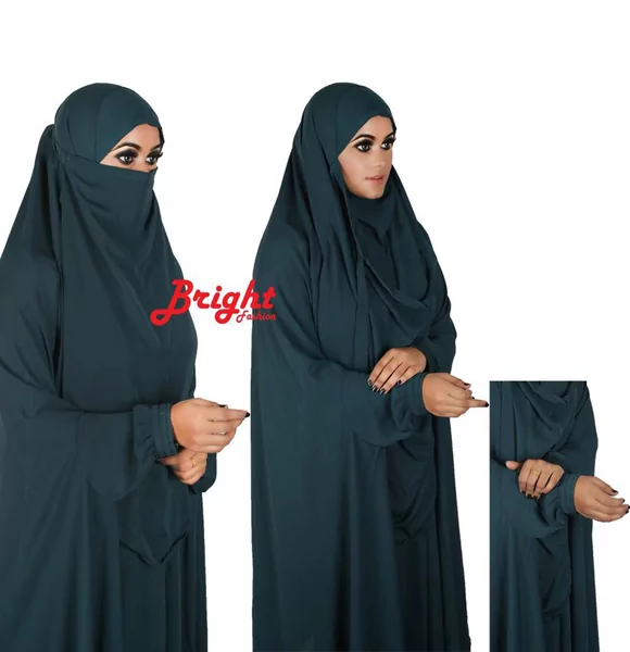 Traditional Khimar Borka Adjusted Niqab Hijab With Inner Full Set For Women's