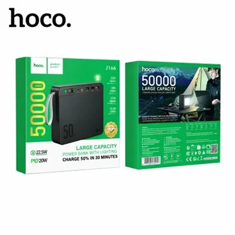 Hoco J166 Carretera 50000mAh Power Bank with 22.5W Fast Charging, PD 20W & LED Light