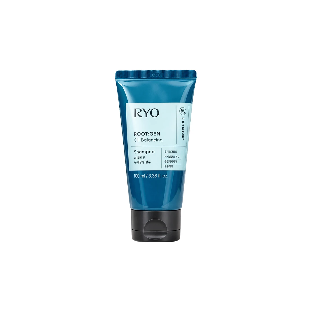 RYO Root:Gen Oil Balancing Shampoo 100ml – Korean Scalp Cleansing Shampoo with Ginseng, Caffeine, Niacinamide & Menthol