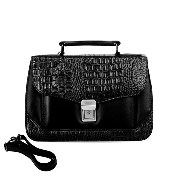 Croco-Design Ladies Handbag SB-HB503 (Black)