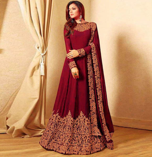 Georgette Embroidery Ladies Gown (Replica)