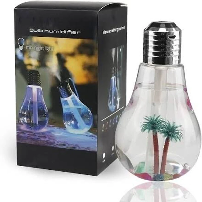 Bulb Humidifier - LED Colour Changing Light Bulb Air Purifier Essential Oil Air Freshener Night Ligh