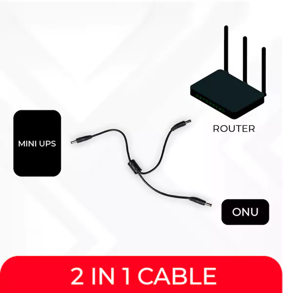 2-in-1 DC Cable to use 2 Devices on WGP/ SKE mini UPS