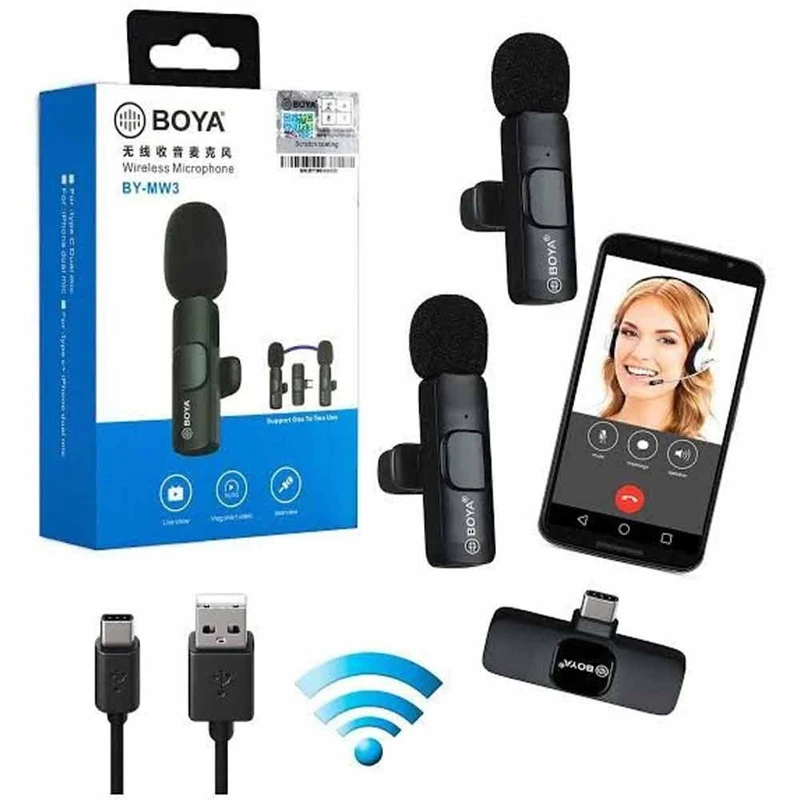 BOYA BY-MW3 Wireless Lavalier Microphone (For iPhone/iPad Lightning)