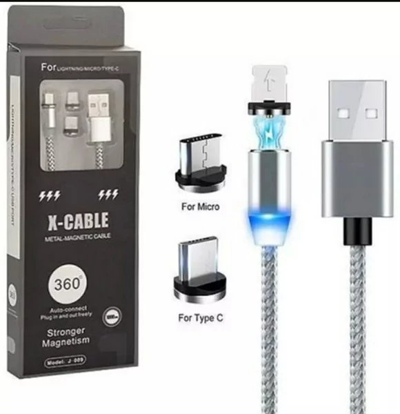 X-CABLE Metal Magnetic 3 in 1 Charging Cable