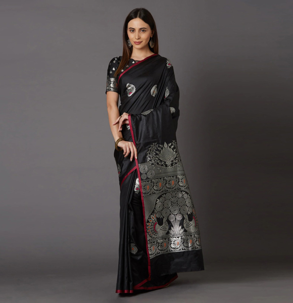 Gorgeous Silk Blend Printed Saree with Blouse GM-1176