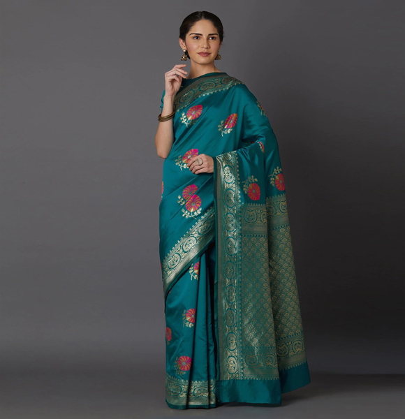 Gorgeous Silk Blend Printed Saree with Blouse GM-1137