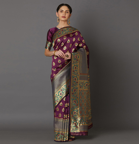 Gorgeous Silk Blend Printed Saree with Blouse GM-1160