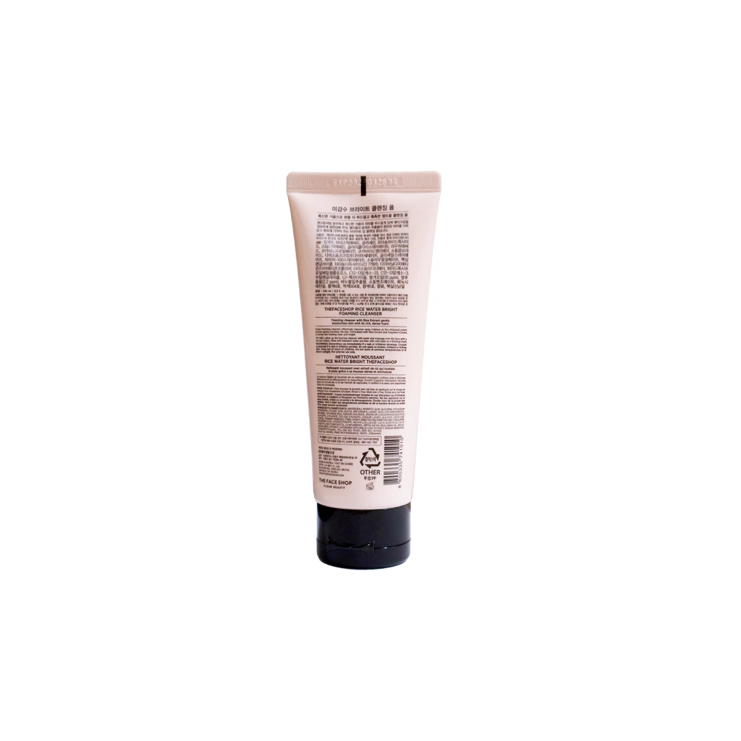 The Face Shop Rice Water Bright Foaming Cleanser 100 ml – Brightening Face Wash