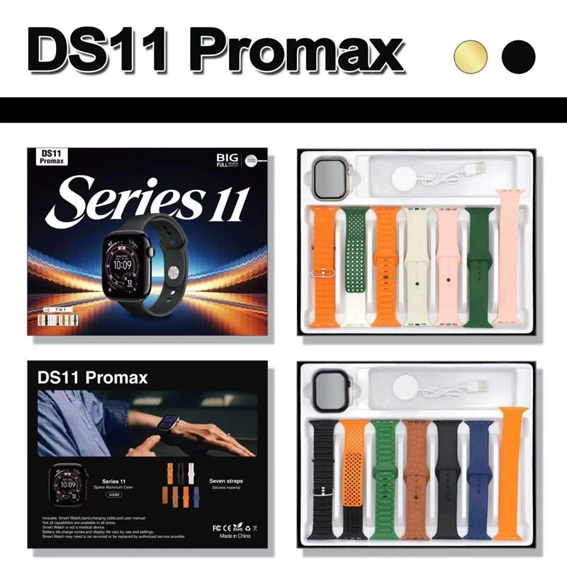DS11 Pro Max Series 11 Smart Watch 7 in 1 Combo with Bluetooth Calling & Fitness Tracking