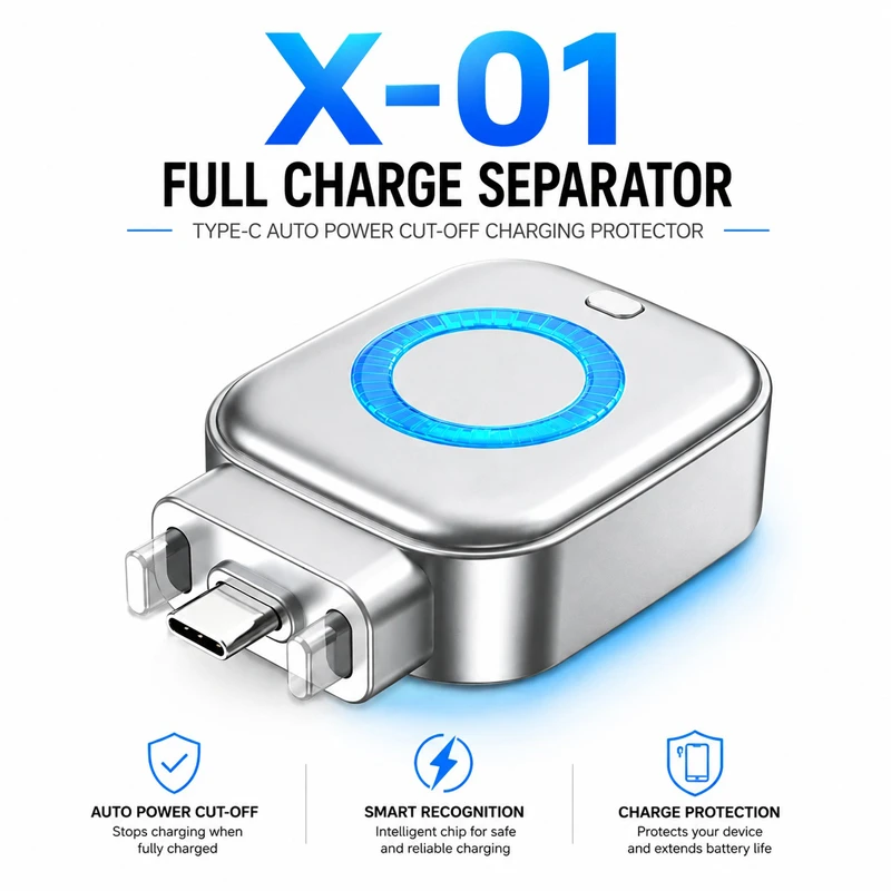 Type-C Auto Power Cut-Off Charging Protector with Mechanical Pop-Out
