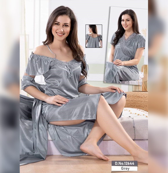 Two Part Nighty Set (Silver Color)