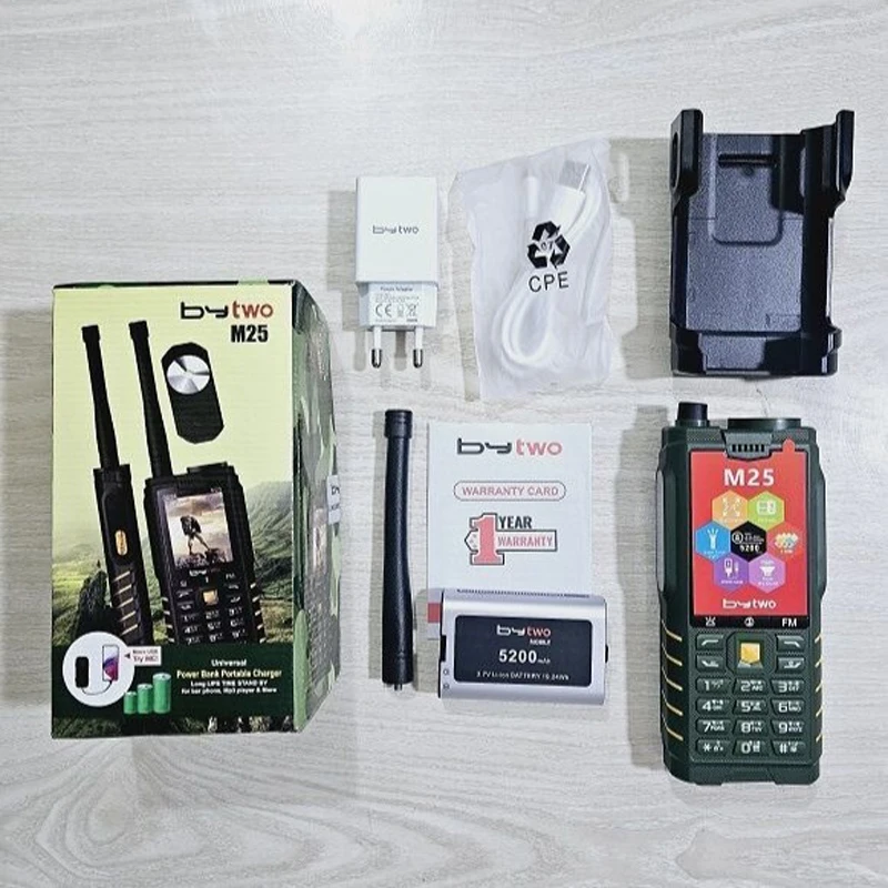 BYTWO M25 Power Bank Feature Phone – 4SIM, 5200mAh Battery with Power Bank
