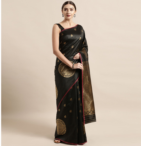 Gorgeous Silk Blend Printed Saree with Blouse GM-1133
