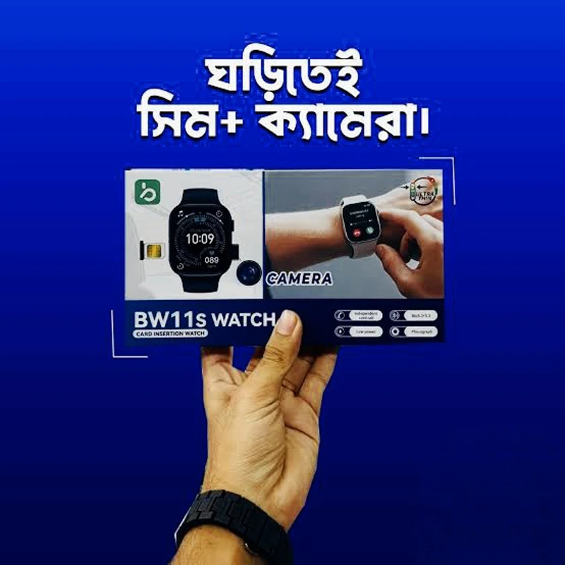 BW11S SIM Supported Camera Smart Watch with 2.1 Inch Display, Bluetooth 5.3 & Fitness Tracking