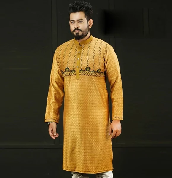 Stylish Golden Color Panjabi for Men's