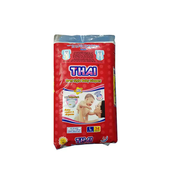 Thai Pant Style Baby Diapers Economic Pack-L (9-16 Kg) 34pcs