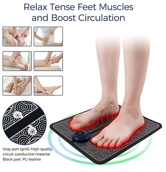 Electric EMS Foot Massager Pad Foot Massage Mat Feet Muscle Stimulator Improve Blood Circulation Relieve Ache Pain Health Care (DS)