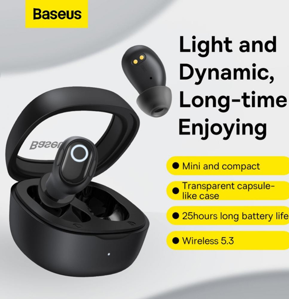 Baseus TWS WM02 Bowei True Wireless Earphone Black (ANV)