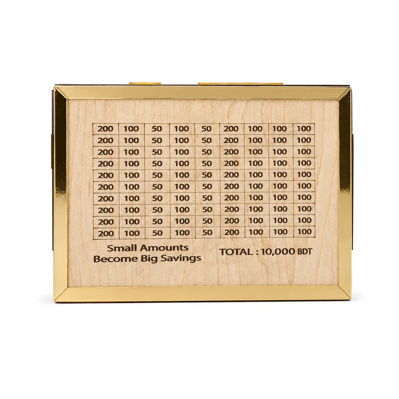 Wooden Money Saving Box (Piggy Bank) 10,000 tk