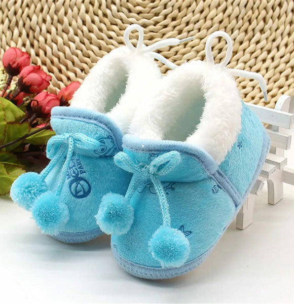Baby Shoes Winter Newborn Baby Girls Princess Winter Boots First Walkers Infant Toddler Soft Soled Kids Girl Footwear Shoes Blue