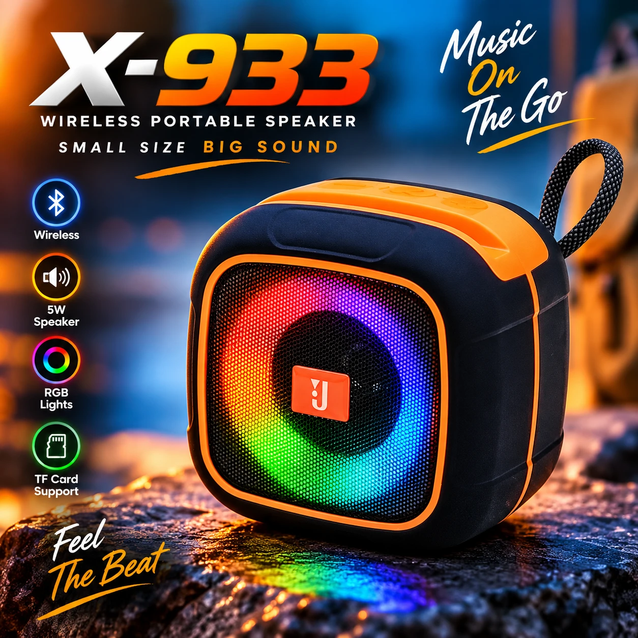 X-933 Portable Wireless Bluetooth Speaker with 1200mAh Battery & 7-8 Hours Playtime