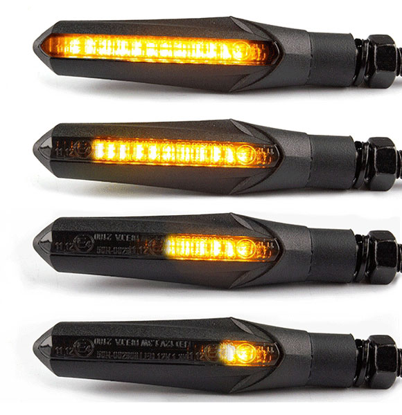 Indicator light for motorcycle . black body flash yellow
